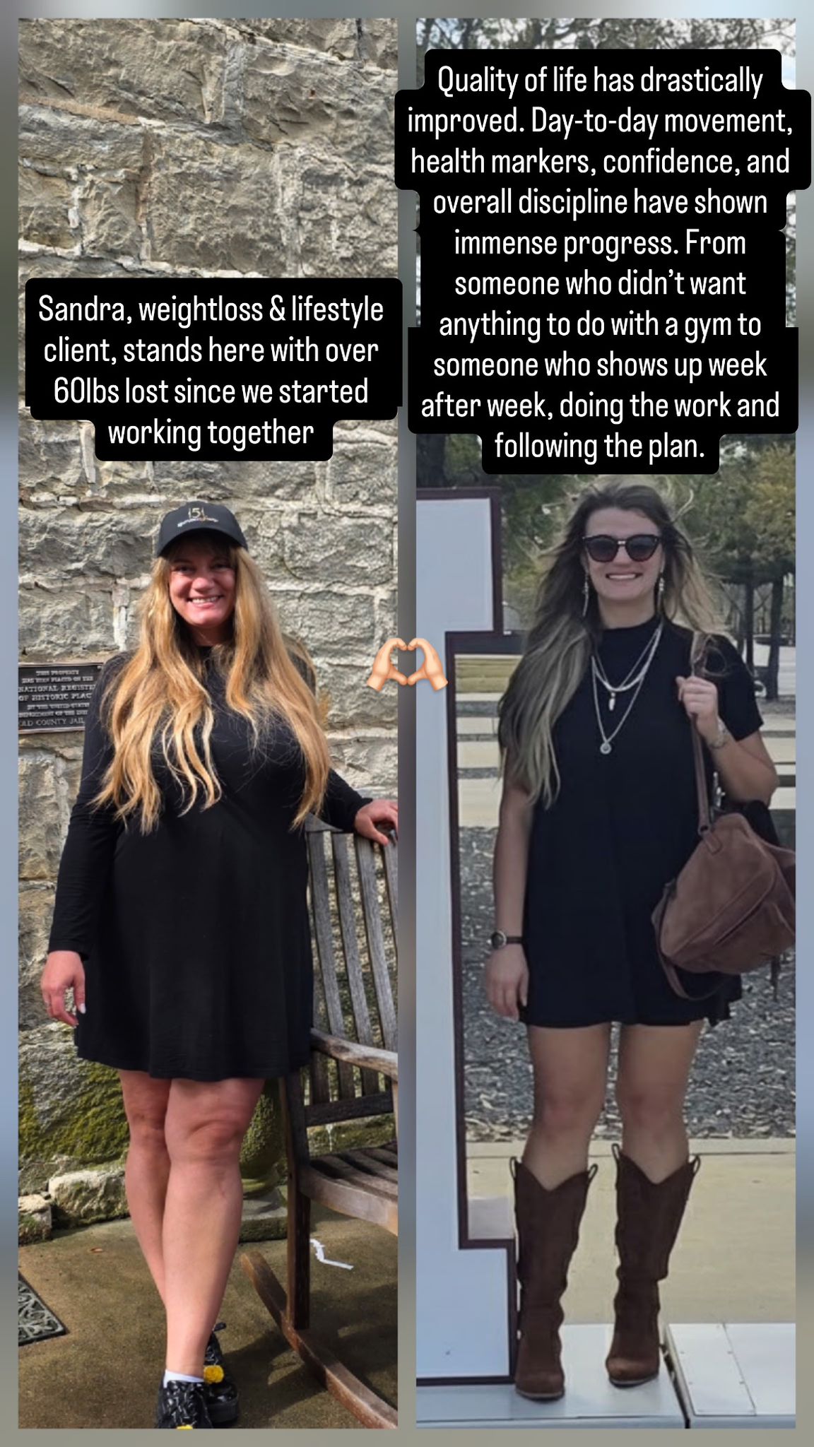 Client lifestyle transformation collage
